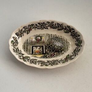 Vintage Johnson Bros. Merry Christmas Dish, Merry Christmas